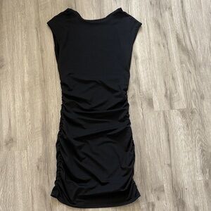 SHEIN Black Ruched Mini Dress